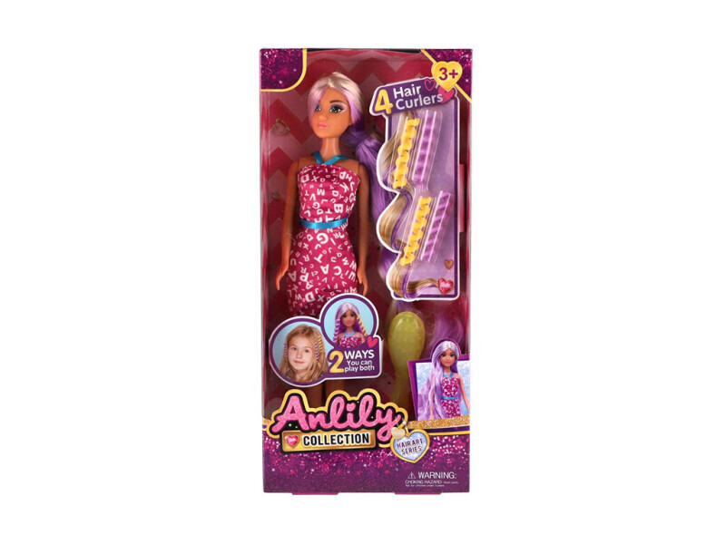 Panenka Anlily česací s dlouhými vlasy 28cm